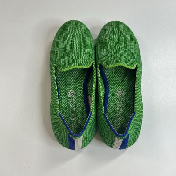 Rothy's The Loafer Kids Size 13 Youth Green Ballet Flat Shoes Slip On - Picture 5 of 7